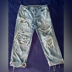 American Eagle Mom Jeans Size 18 Reg Straight Strigid